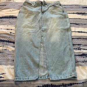 Madewell Midi Skirt light wash denim 29
